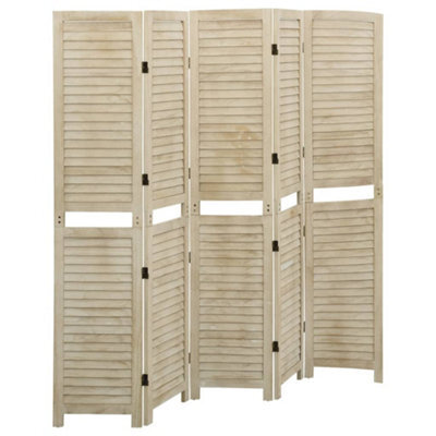 Vidaxl 5-Panel Room Divider 175X165 Cm Solid Wood Paulownia - image 1