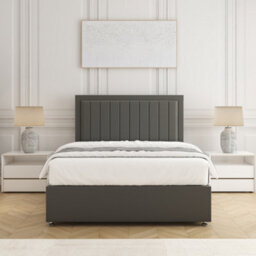 Bsspoke Zarah Divan Bed Set Grey Plush 2 Drawers Same Side & Orthopaedic Mattress & 24Inch Headboard In 3Ft 4Ft 4Ft6 5Ft 6Ft - thumbnail 2