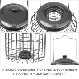 Crystals Squirrel Proof Hanging Bird Fatball Feeder - Garden Wild Bird Feeder - thumbnail 4