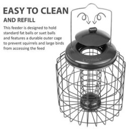 Crystals Squirrel Proof Hanging Bird Fatball Feeder - Garden Wild Bird Feeder - thumbnail 5