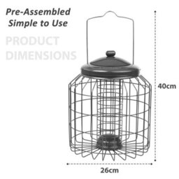 Crystals Squirrel Proof Hanging Bird Fatball Feeder - Garden Wild Bird Feeder - thumbnail 2