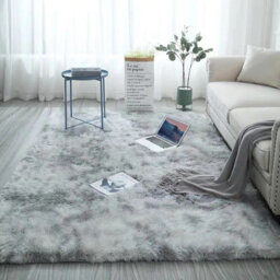 Fluffy Soft Grey Carpet Large Shaggy Rug Anti-Slip Bedroom Living Room Floor Mats 120X160Cm - thumbnail 1