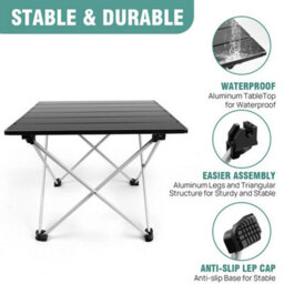 Folding Table Portable Fold Up Tables Camping Garden Party Trestle Furniture Bbq - thumbnail 3