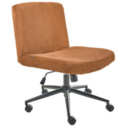 Beliani Desk Chair Geddes Corduroy Golden Brown - thumbnail 5