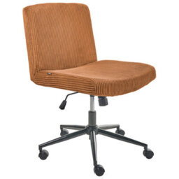 Beliani Desk Chair Geddes Corduroy Golden Brown - thumbnail 6