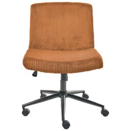Beliani Desk Chair Geddes Corduroy Golden Brown - thumbnail 7