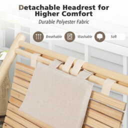 Costway Outdoor Adjustable Sling Chair Reclining Lounger With 3 Adjustable Positions & Cushioned Headrest - thumbnail 8