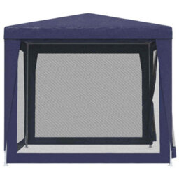 Walplus Party Tent Garden Gazebo Canopy With 4 Mesh Sidewalls Blue 2.5X2.5 M Hdpe - thumbnail 4