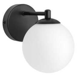 Long Life Lamps Company Modern Indoor Frosted Glass Globe Scone Matte Black Wall Light H3096 With Led G9 Warm White