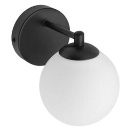 Long Life Lamps Company Modern Indoor Frosted Glass Globe Scone Matte Black Wall Light H3096 With Led G9 Warm White - thumbnail 4