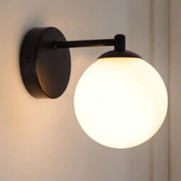 Long Life Lamps Company Modern Indoor Frosted Glass Globe Scone Matte Black Wall Light H3096 With Led G9 Warm White - thumbnail 7