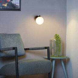 Long Life Lamps Company Modern Indoor Frosted Glass Globe Scone Matte Black Wall Light H3096 With Led G9 Warm White - thumbnail 8