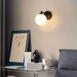 Long Life Lamps Company Modern Indoor Frosted Glass Globe Scone Matte Black Wall Light H3096 With Led G9 Warm White - thumbnail 9