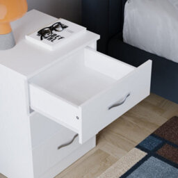 Lassic Vida Designs Riano White 3 Drawer Bedside Chest (H)560mm (W)400mm (D)360mm - thumbnail 5