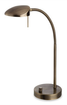 Luminosa Lighting Luminosa Milan Led 1 Light Table Lamp Antique Brass