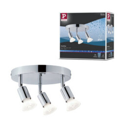 Paulmann 66747 Ceiling Spotlight Carolina Ip44 Gu10 230V Max. 3X10W Dimmable Chrome Triple-Flame Spotlight - thumbnail 1