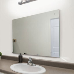 Mirroroutlet Bathroom 4mm Sheet Mirror Glass Polished Edges With 4 Holes 60 X 80Cm - thumbnail 1