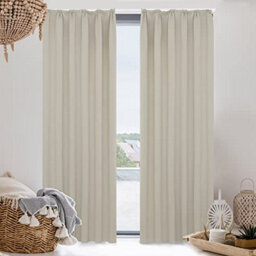 Deconovo Pencil Pleat Curtains Thermal Insulated Curtains Room Darkening Curtains For Bedroom W55 X L63 Inch Light Beige 2 Panels - thumbnail 3