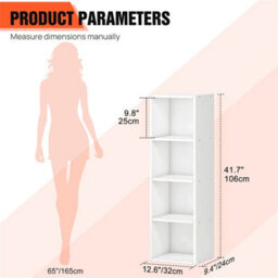 4Tier Cube Bookcase Display Shelving Storage Unit Wooden Furniture Shelf - thumbnail 2