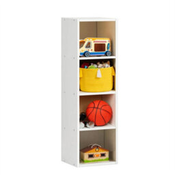 4Tier Cube Bookcase Display Shelving Storage Unit Wooden Furniture Shelf - thumbnail 1