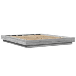 Berkfield Bed Frame With Led Lights Without Mattress Grey Sonoma 160X200Cm - thumbnail 7