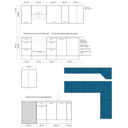 Impact Furniture Corner Kitchen Cabinets Set 12 Units Diy Fitted Complete Package Dark Navy Blue Cupboards Nora - thumbnail 4