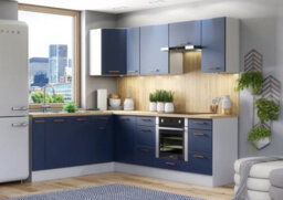 Impact Furniture Corner Kitchen Cabinets Set 12 Units Diy Fitted Complete Package Dark Navy Blue Cupboards Nora - thumbnail 2