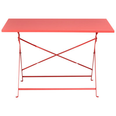 Wyld And Coco Red Steel Garden Dining Set - Rectangular Folding Table And 4 Chairs, Ready Assembled - image 1