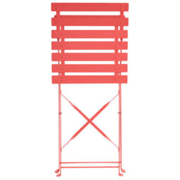 Wyld And Coco Red Steel Garden Dining Set - Rectangular Folding Table And 4 Chairs, Ready Assembled - thumbnail 8