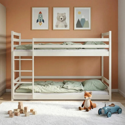 Arte Mini Cotton Wooden Bunk Bed 90 X 190Cm - With 2 Foam Mattresses - image 1