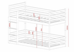 Arte Mini Cotton Wooden Bunk Bed 90 X 190Cm - With 2 Foam Mattresses - thumbnail 3
