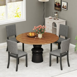 Costway Upholstered Dining Chairs Set Of 2 Armless Kitchen Chairs-Grey - thumbnail 7