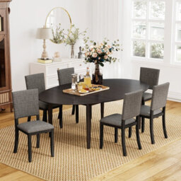 Costway Upholstered Dining Chairs Set Of 2 Armless Kitchen Chairs-Grey - thumbnail 8