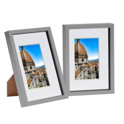 "Nicola Spring 3D Box Photo Frames With A5 Mounts - A4 (8"" X 12"") - Grey/white - Pack Of 2" - thumbnail 2