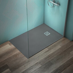Ideal Standard Ultra Flat S+ Shower Tray 30mm 1200 X 800mm In Concrete Grey Including Waste - thumbnail 1
