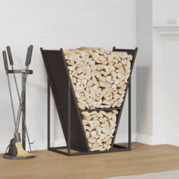 Walplus Firewood Rack Black 69.5X35X81 Cm Cold-Rolled Steel - thumbnail 1