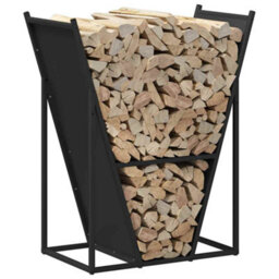 Walplus Firewood Rack Black 69.5X35X81 Cm Cold-Rolled Steel - thumbnail 4