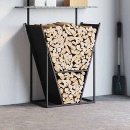 Walplus Firewood Rack Black 69.5X35X81 Cm Cold-Rolled Steel - thumbnail 3