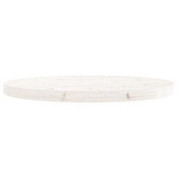Berkfield Table Top Round White Size 60X3 Cm Solid Wood Pine - thumbnail 3