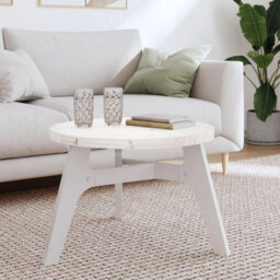 Berkfield Table Top Round White Size 60X3 Cm Solid Wood Pine - thumbnail 1