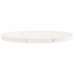 Berkfield Table Top Round White Size 60X3 Cm Solid Wood Pine - thumbnail 4