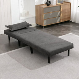 More4Homes Harper 1 Seater Folding Clic Clac Fabric Living Room Lounge Futon Sofa Bed Charcoal - thumbnail 9