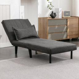 More4Homes Harper 1 Seater Folding Clic Clac Fabric Living Room Lounge Futon Sofa Bed Charcoal - thumbnail 8