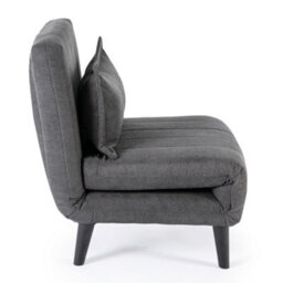 More4Homes Harper 1 Seater Folding Clic Clac Fabric Living Room Lounge Futon Sofa Bed Charcoal - thumbnail 4