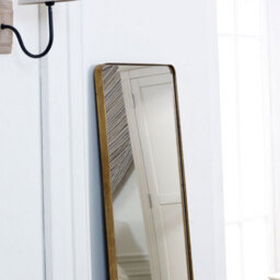 Melody Maison Tall Brushed Gold Thin Framed Wall Mirror / Leaner Mirror 42Cm X 156Cm - thumbnail 3