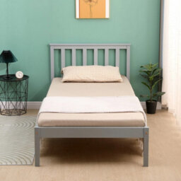 Single Bed Pine Frame 3Ft Wooden Shaker Style Bedroom Furniture - Grey - thumbnail 6