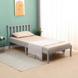Single Bed Pine Frame 3Ft Wooden Shaker Style Bedroom Furniture - Grey - thumbnail 4
