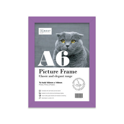 A6 Purple Picture Frame Fits A6 (10.5 X 14.8Cm - 4.1 X 5.8In) Poster, Photo, Artwork, Or Print. - image 1