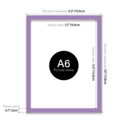 A6 Purple Picture Frame Fits A6 (10.5 X 14.8Cm - 4.1 X 5.8In) Poster, Photo, Artwork, Or Print. - thumbnail 2