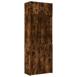 Berkfield Storage Cabinet Smoked Oak 80X42.5X225 Cm Engineered Wood - thumbnail 2